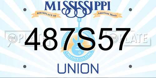 487S57 Mississippi License Plate