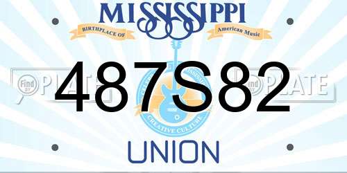 487S82 Mississippi License Plate