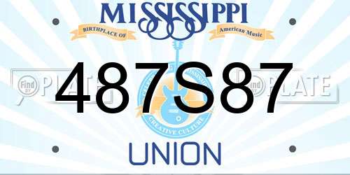 487S87 Mississippi License Plate