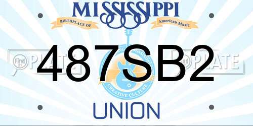 487SB2 Mississippi License Plate