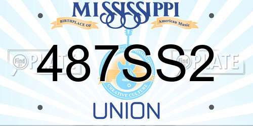 487SS2 Mississippi License Plate