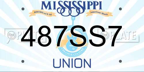 487SS7 Mississippi License Plate