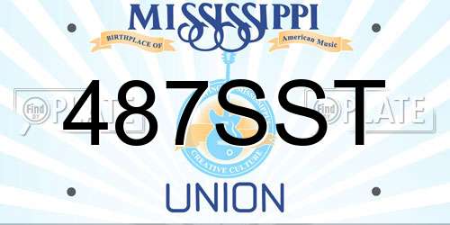 487SST Mississippi License Plate