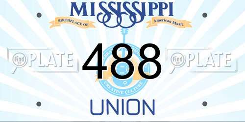 488 Mississippi License Plate