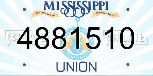 4881510 Mississippi License Plate