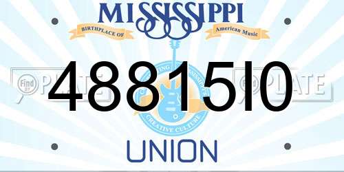 48815I0 Mississippi License Plate