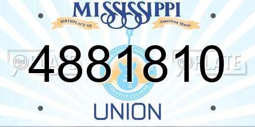 4881810 Mississippi License Plate