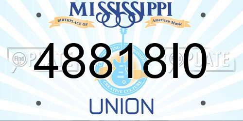 48818I0 Mississippi License Plate