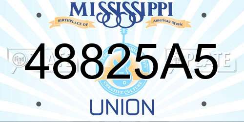 48825A5 Mississippi License Plate