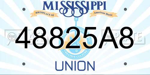 48825A8 Mississippi License Plate
