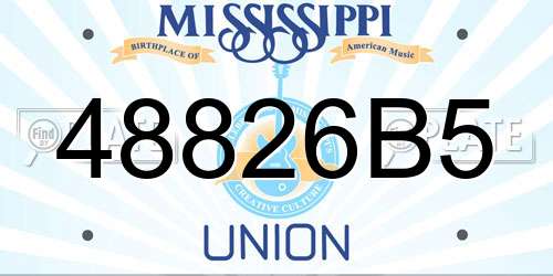 48826B5 Mississippi License Plate