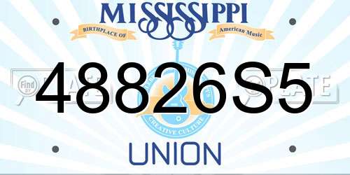 48826S5 Mississippi License Plate