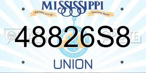 48826S8 Mississippi License Plate