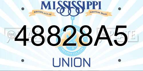 48828A5 Mississippi License Plate