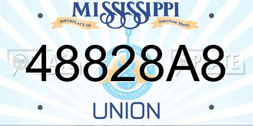 48828A8 Mississippi License Plate