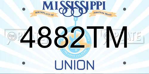 4882TM Mississippi License Plate