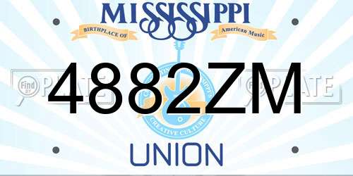 4882ZM Mississippi License Plate