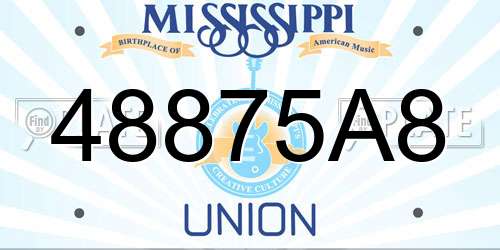 48875A8 Mississippi License Plate