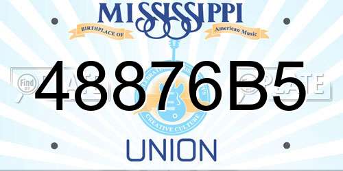 48876B5 Mississippi License Plate