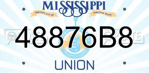 48876B8 Mississippi License Plate