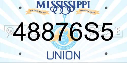 48876S5 Mississippi License Plate