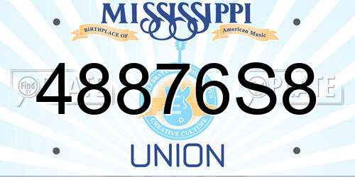 48876S8 Mississippi License Plate