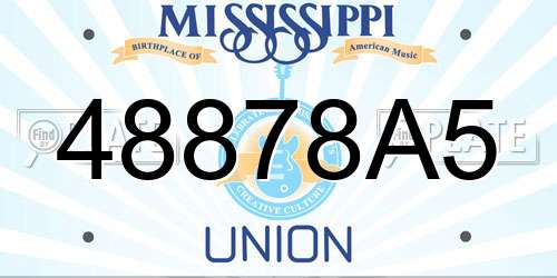 48878A5 Mississippi License Plate