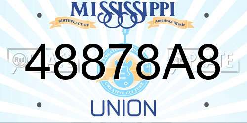 48878A8 Mississippi License Plate