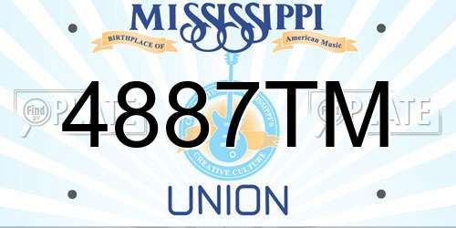 4887TM Mississippi License Plate