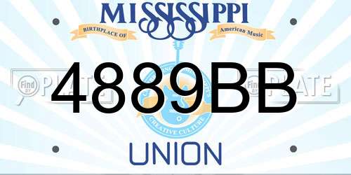 4889BB Mississippi License Plate