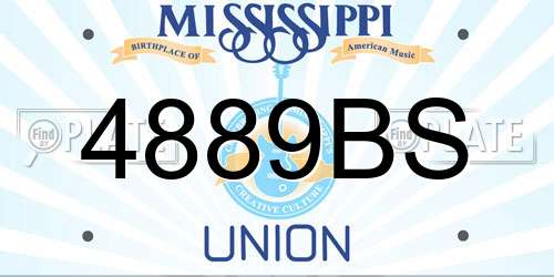 4889BS Mississippi License Plate