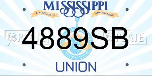4889SB Mississippi License Plate