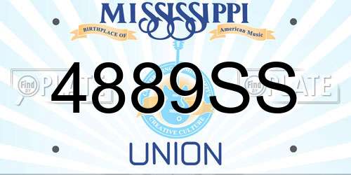 4889SS Mississippi License Plate