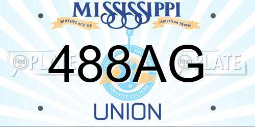 488AG Mississippi License Plate