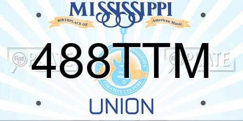 488TTM Mississippi License Plate
