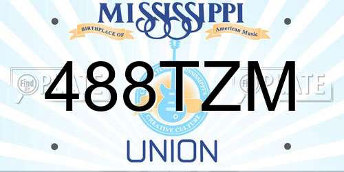 488TZM Mississippi License Plate