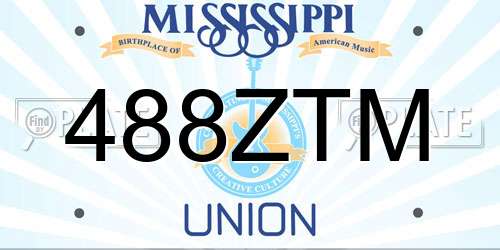 488ZTM Mississippi License Plate