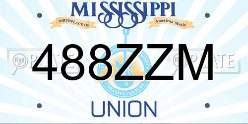488ZZM Mississippi License Plate