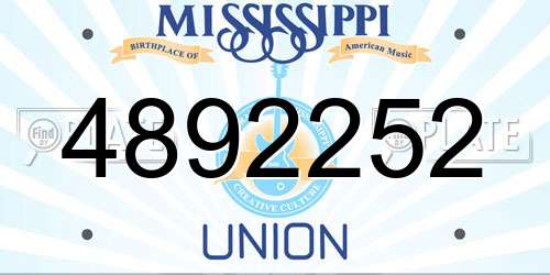 4892252 Mississippi License Plate