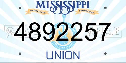 4892257 Mississippi License Plate