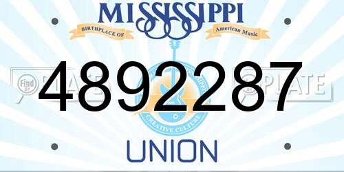 4892287 Mississippi License Plate