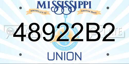 48922B2 Mississippi License Plate