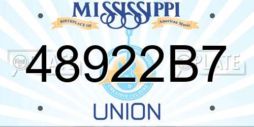 48922B7 Mississippi License Plate