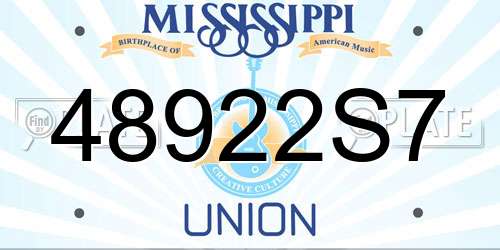 48922S7 Mississippi License Plate