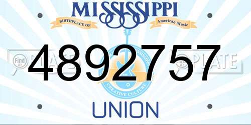 4892757 Mississippi License Plate