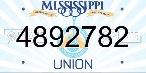 4892782 Mississippi License Plate