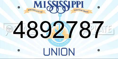 4892787 Mississippi License Plate
