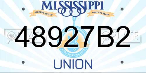 48927B2 Mississippi License Plate
