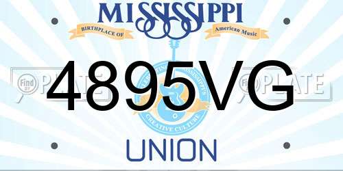 4895VG Mississippi License Plate
