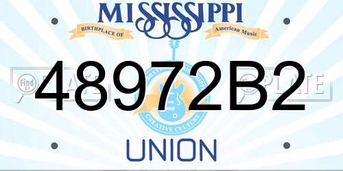 48972B2 Mississippi License Plate